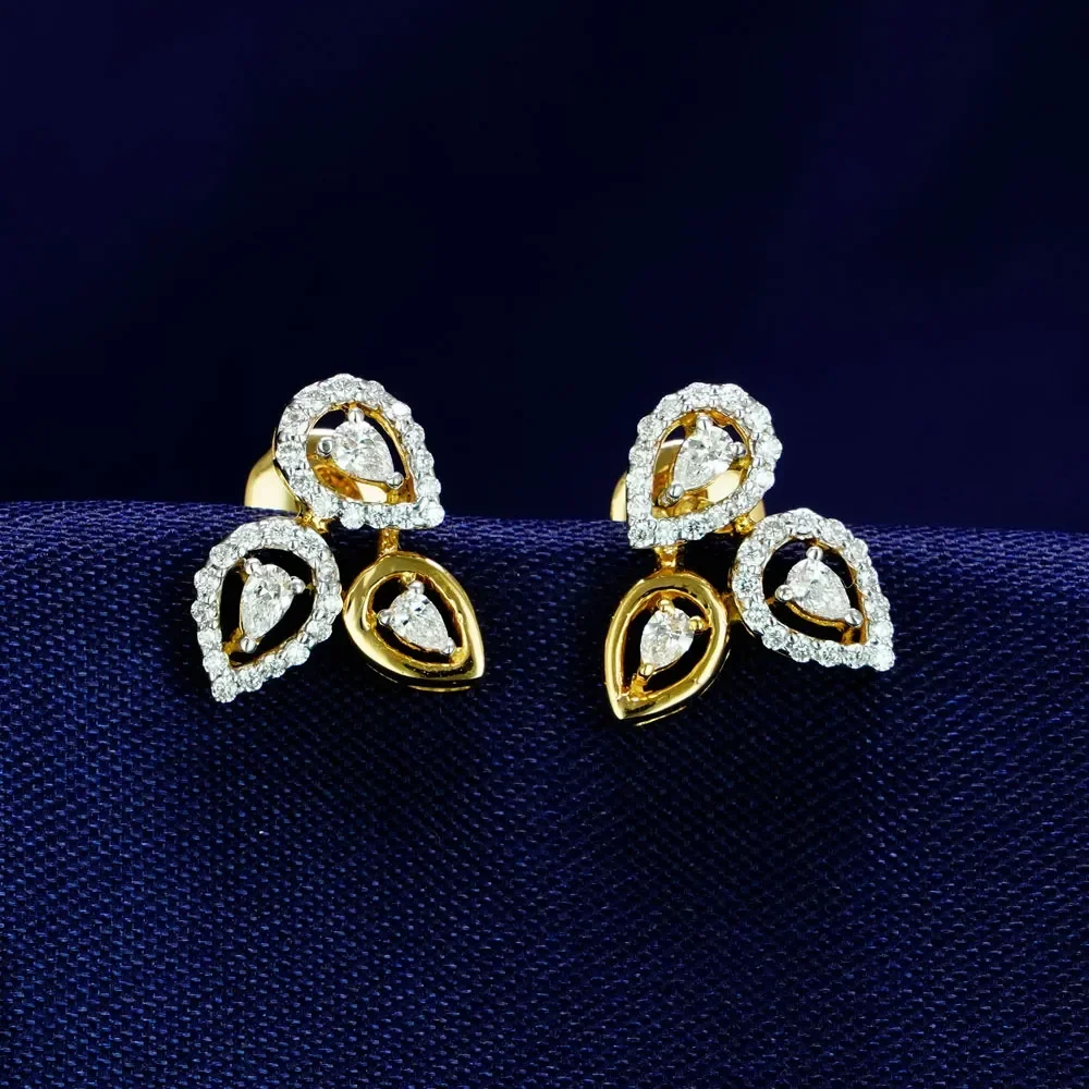 Halo pear drop earrings – lab-grown diamond earrings