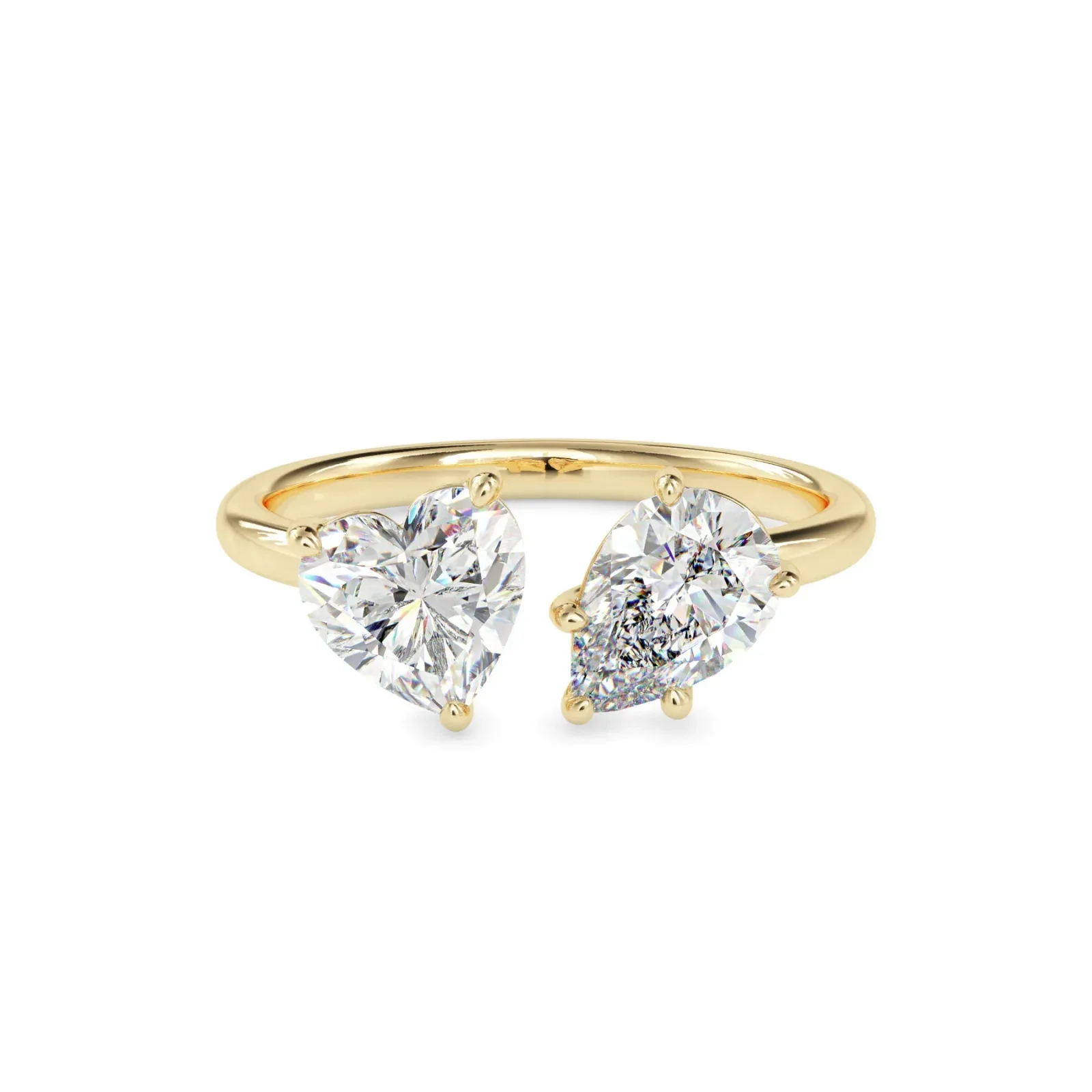 Heart & Pear Toi-et-moi Ring – lab-grown diamond ring