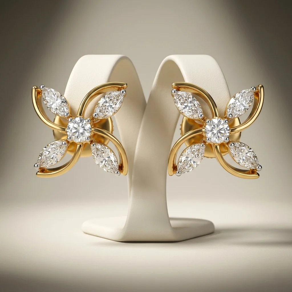 Isadore Floret Diamond Stud Earrings – lab-grown diamond earrings