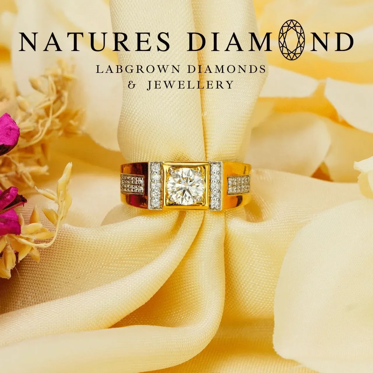 1ct Mens Diamond Ring – lab-grown diamond ring