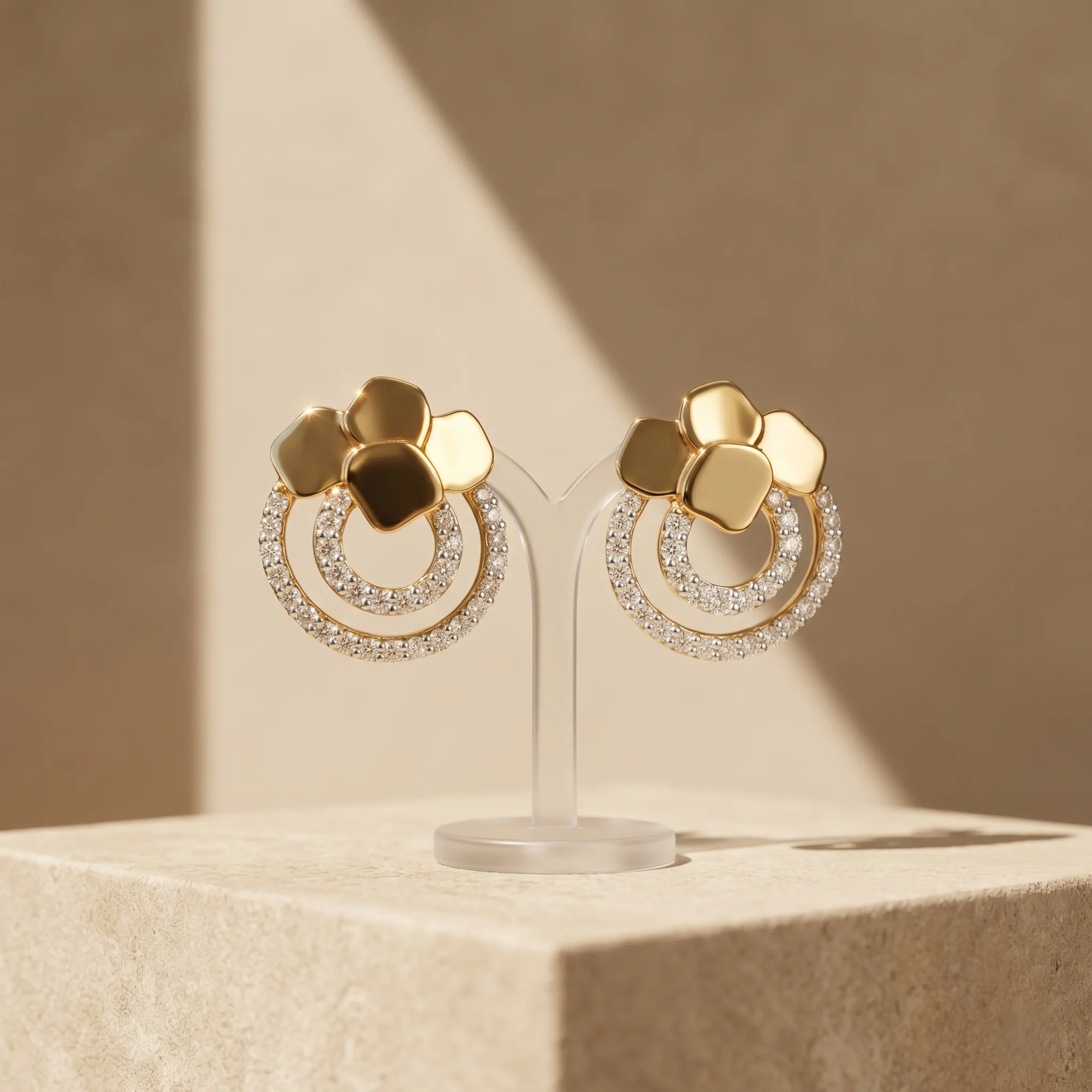 Themed gold stud – lab-grown diamond earrings