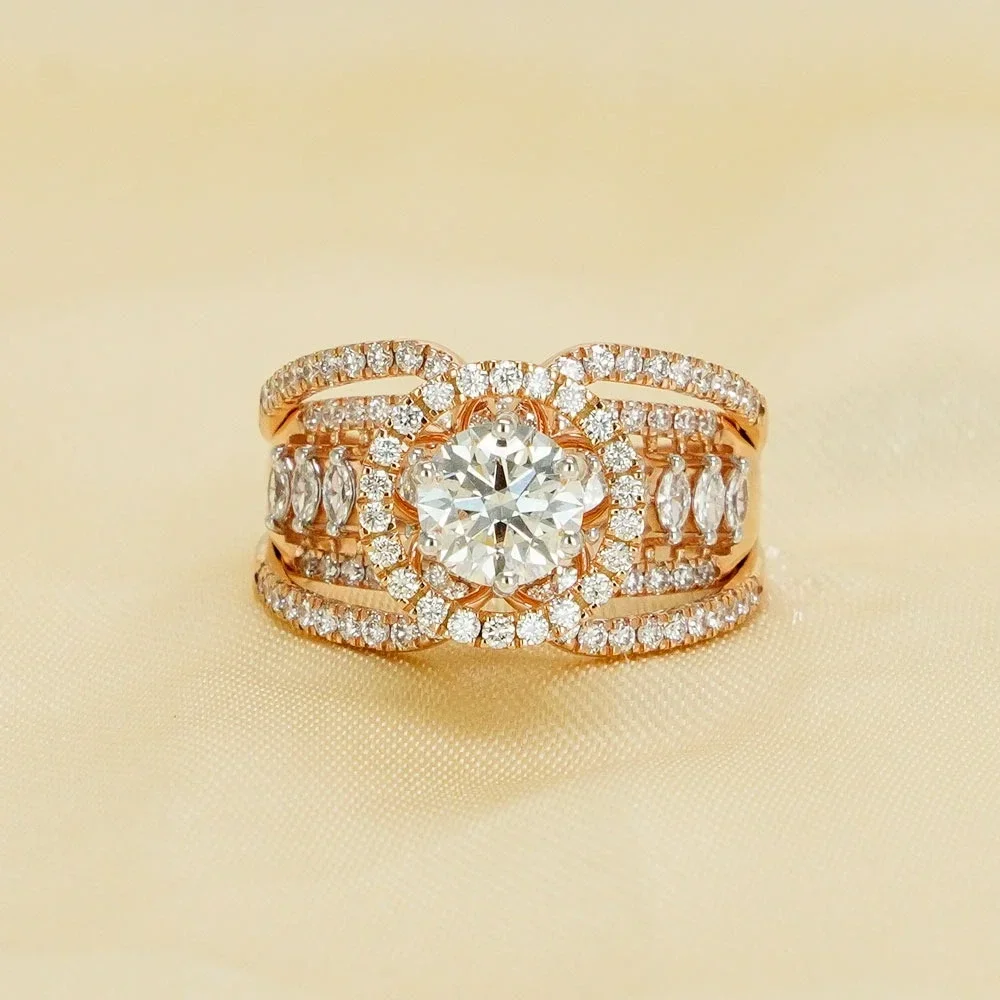 Cocktail Ring With 1ct Solitaire – lab-grown diamond ring