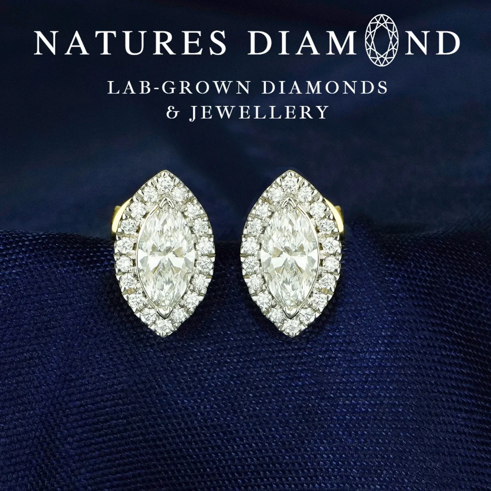 Marquise Halo Earrings – lab-grown diamond earrings