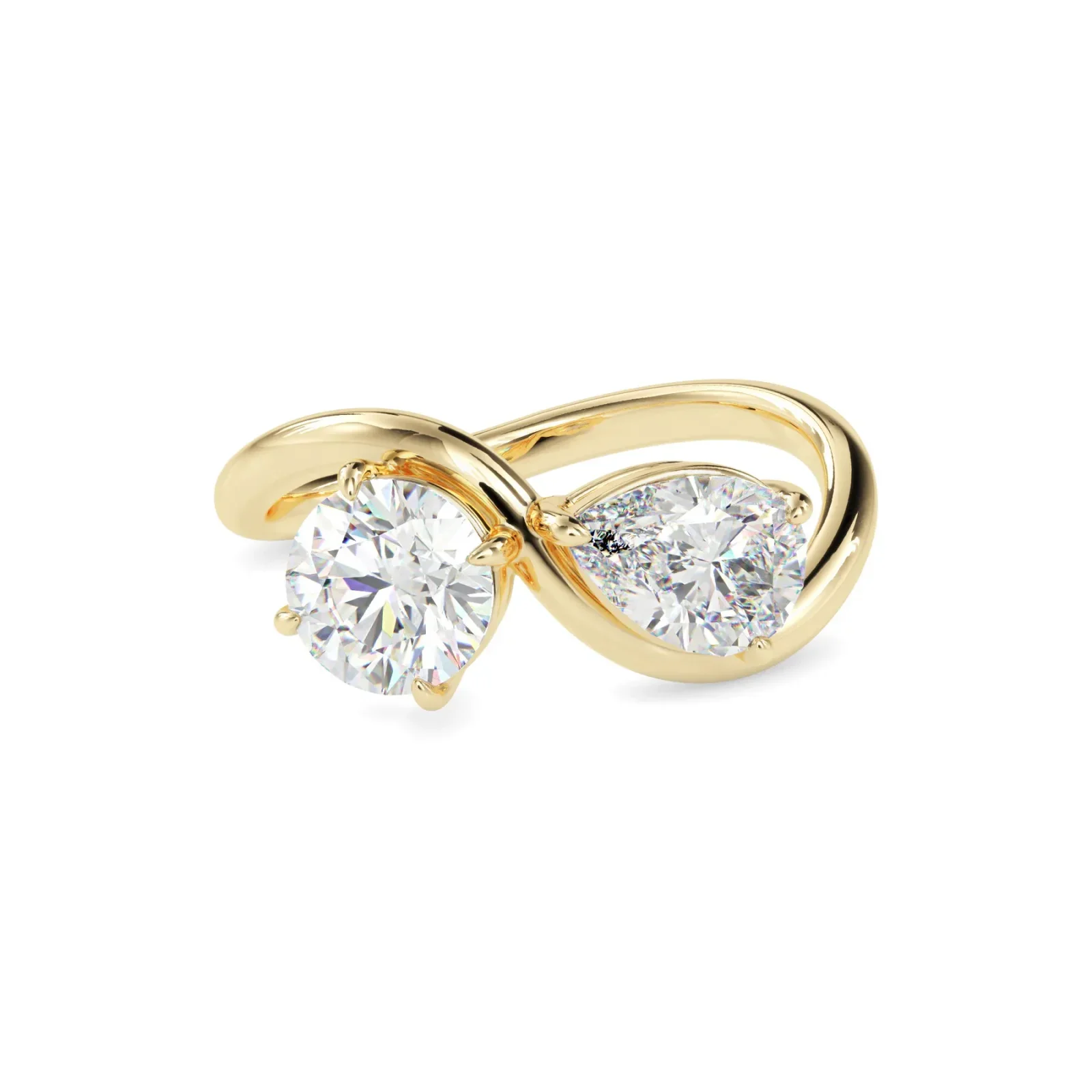 Round & Pear Toi-et-moi Ring – lab-grown diamond ring