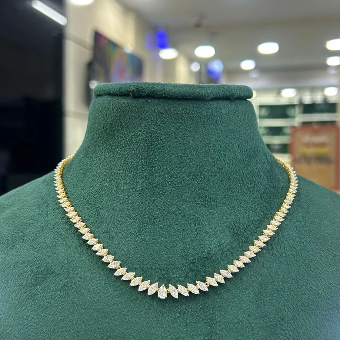 Marquise Single Line Necklace – lab-grown diamond necklace