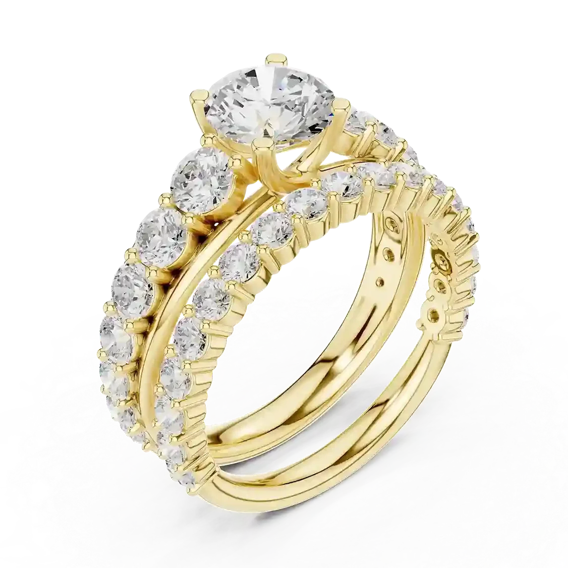 Luminous twin band ring – lab-grown diamond ring