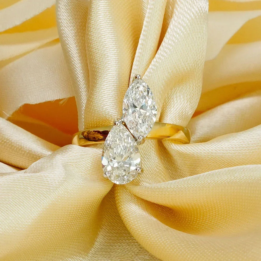 Pear & Marquise Toi-et-Moi Ring – lab-grown diamond ring
