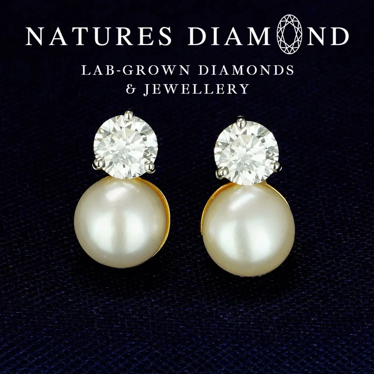 Round & Moti Earrings – lab-grown diamond earrings