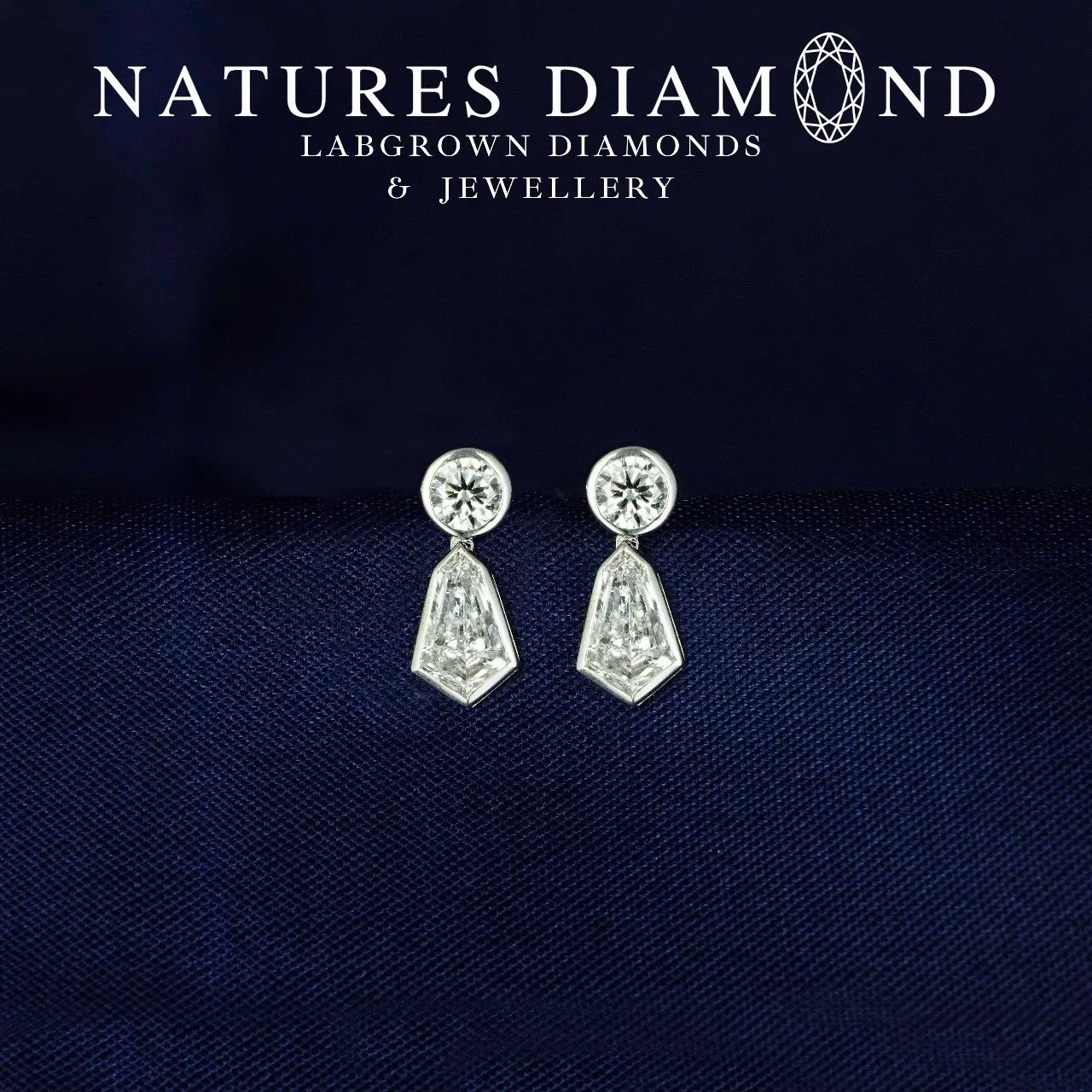 Round & Kite Earrings – lab-grown diamond earrings