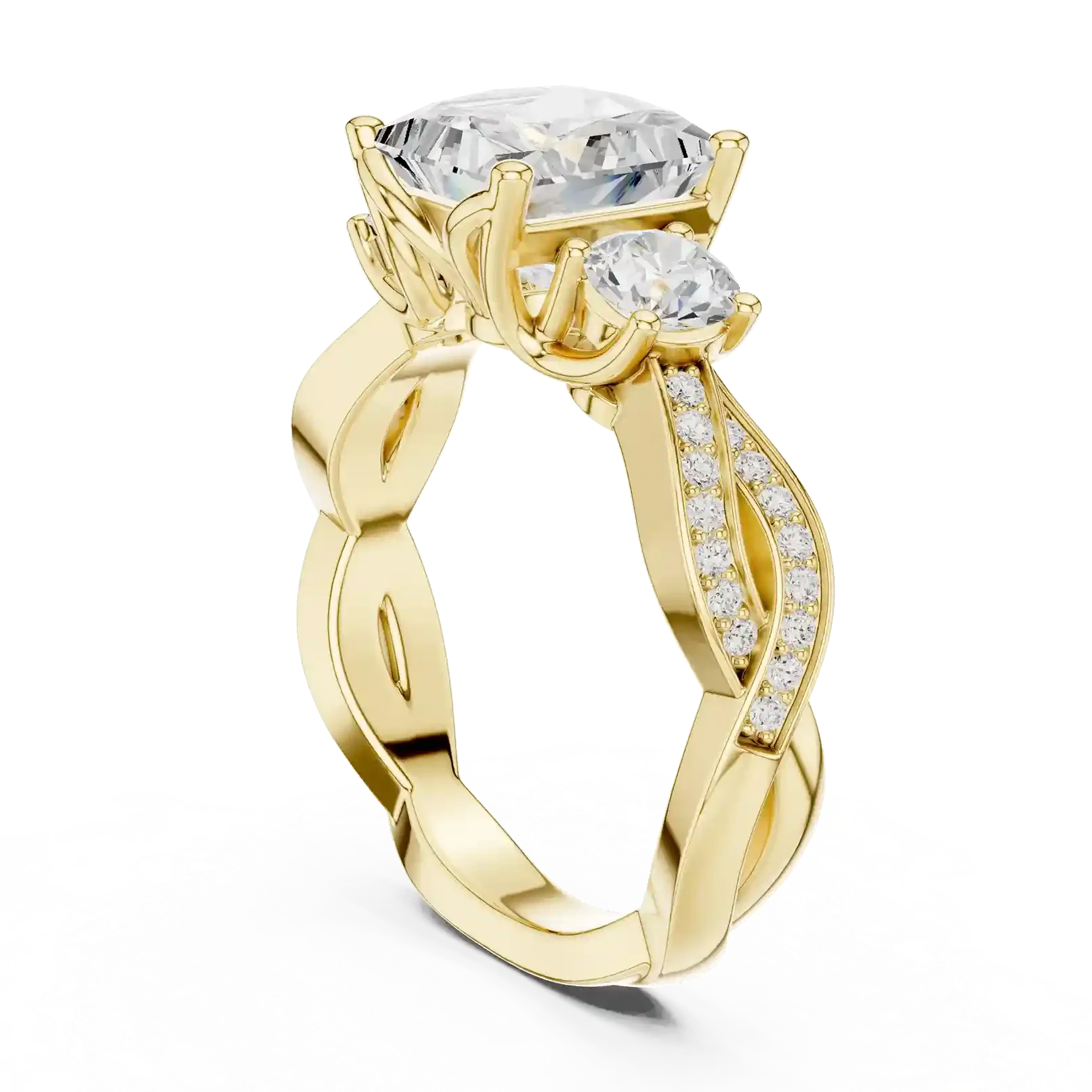 Golden trio ring – lab-grown diamond ring